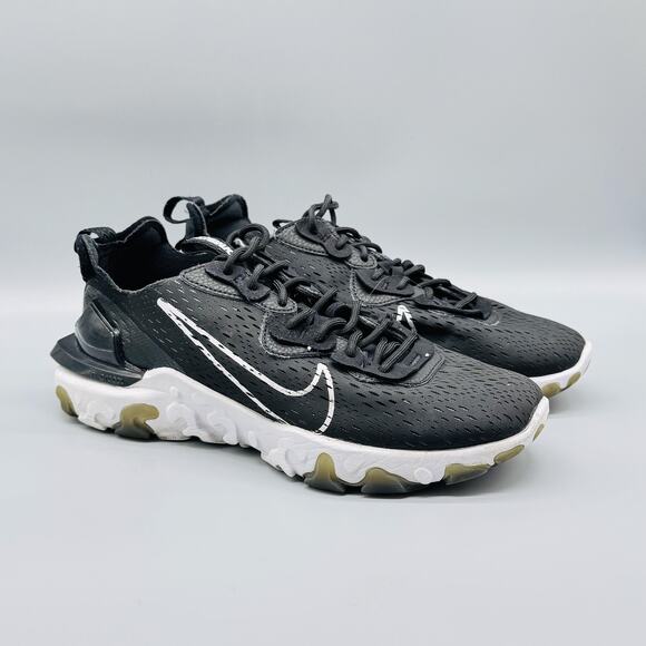 Nike Shoes Mens 9 Black React Vision Athletic Running Sneakers Low Top Lace Up - Picture 2 of 11